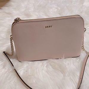 DKNY blush pink bag with adjustable shoulder strap